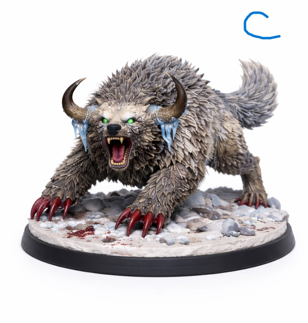 Frosthorn Fury's miniature: D&D, Pathfinder, Fantasy 3d printed resin miniature