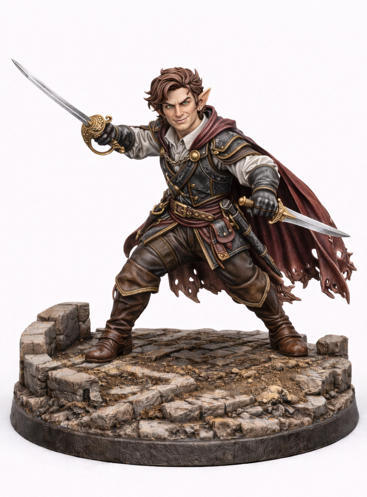 Dual Wielding Rouge miniature D&D, Pathfinder, Fantasy 3d printed resin miniature