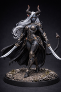 Twin blade Tiefling miniature D&D, Pathfinder, Fantasy 3d printed resin miniature