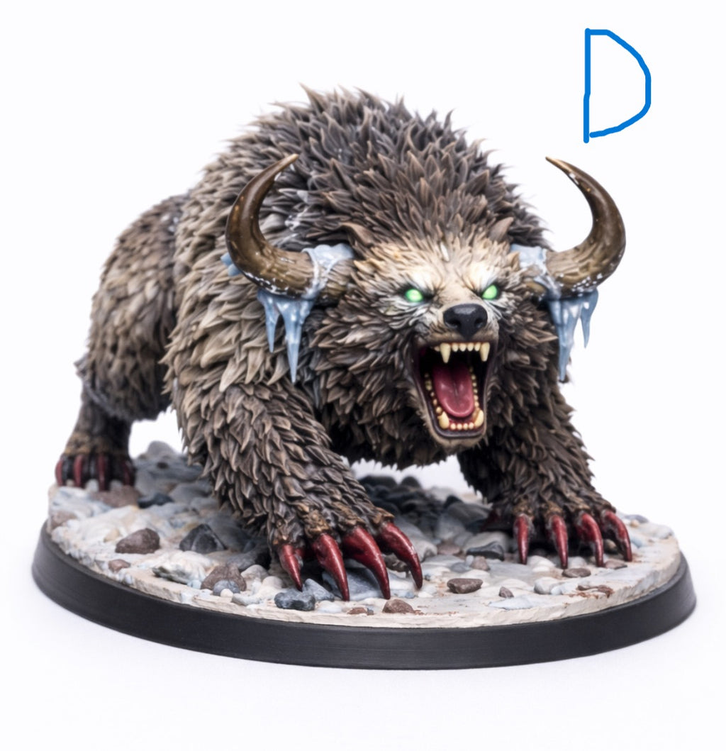 Frosthorn Fury's miniature: D&D, Pathfinder, Fantasy 3d printed resin miniature